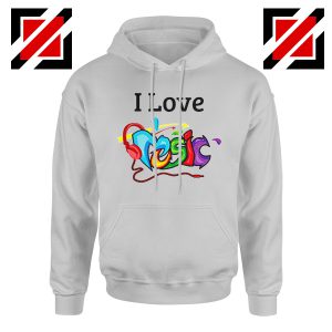 I Love Music Hoodie The Best Music Festival Hoodie Size S-2XL Grey