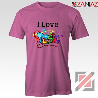 I Love Music T-Shirt The Best Music Festival T-Shirts Size S-3XL Pink