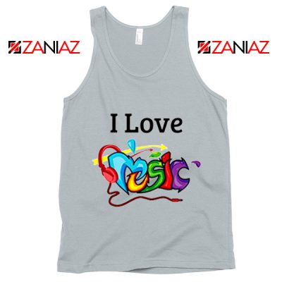 I Love Music Tank Top The Best Music Festival Tank Top Size S-3XL Silver