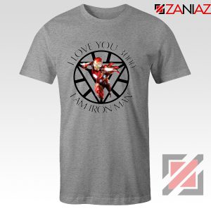 I Love You 3000 T-Shirts Marvel Iron Man Tee Shirts Size S-3XL Sport Grey