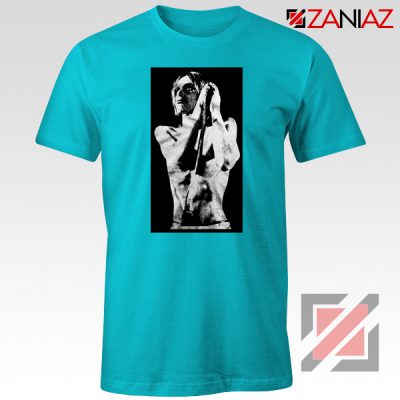 Iggy Pop Performance Music Concert Cheap Best Tee Shirt Size S-3XL Light Blue