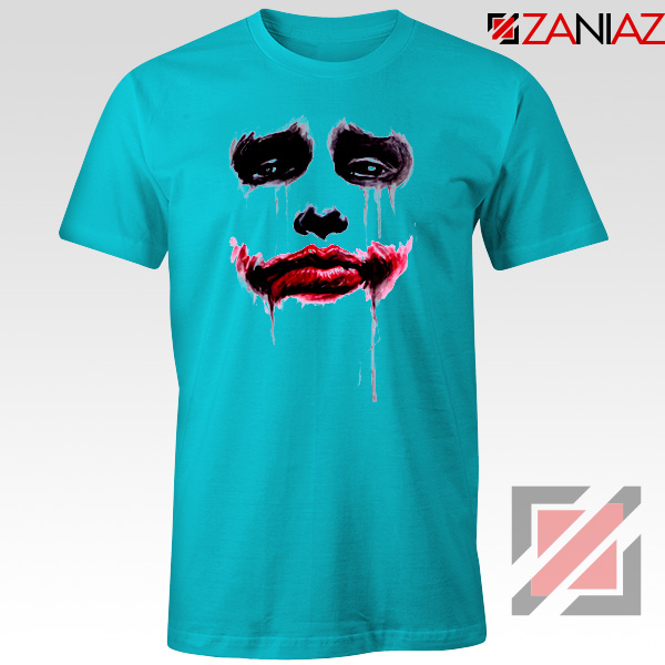 Joker Face T Shirt Joker Film Best Tee Shirts Size S-3XL Light Blue