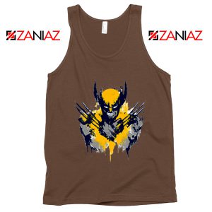 Marvel X-Men Characters Tank Tops Wolverine Film Tank Top Brown