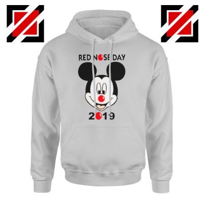 Mickey Mouse Red Nose Day Hoodie Comic Relief Hoodie Size S-2XL Sport Grey