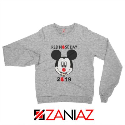 Mickey Mouse Red Nose Day Sweatshirt Comic Relief Sweatshirt Sport Grey