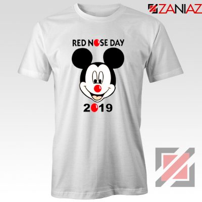 Mickey Mouse Red Nose Day T-Shirt Comic Relief T-Shirt Size S-3XL White