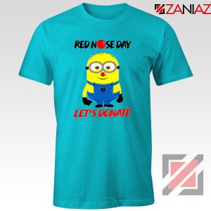 Minion Red Nose Day T-Shirt Funny Minion Tshirts Size S-3XL Light Blue