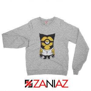 Minion Wolverine Sweatshirt Funny Minion Best Sweatshirt Grey