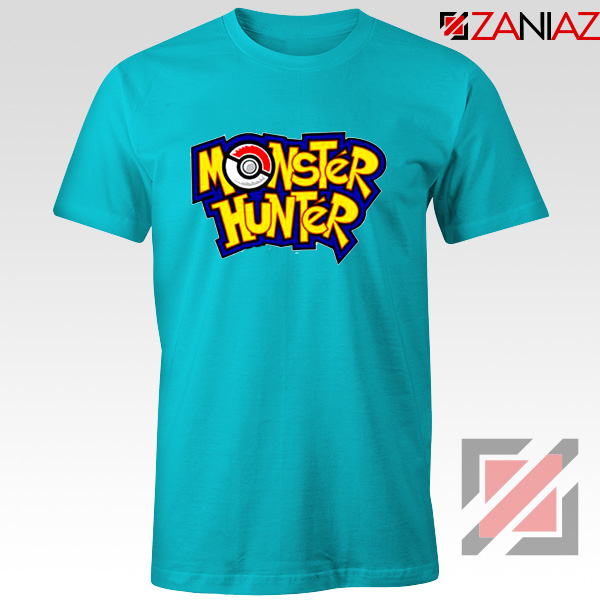 Monster Hunter Pokemon T-Shirt Pocket Monsters T-shirt Size S-3XL Light Blue