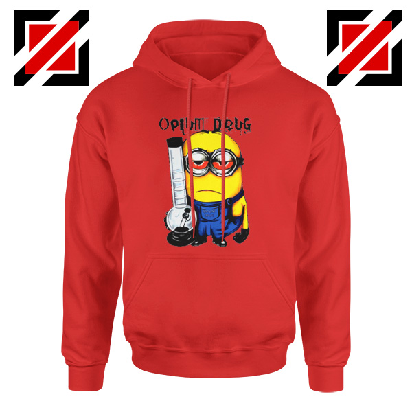 Opium Drug Minion Hoodie Funny Minion Hoodie Size S-2XL Red