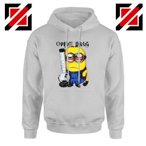 Opium Drug Minion Hoodie Funny Minion Hoodie Size S-2XL Sport Grey