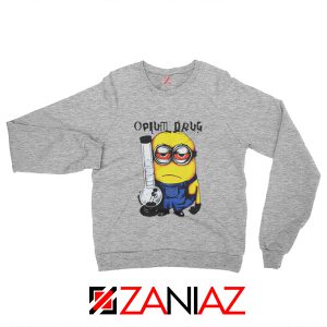 Opium Drug Minion Sweatshirt Funny Minion Sweatshirt Size S-2XL Sport Grey