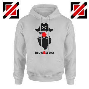 Pirate Red Nose Day Hoodie Comic Relief Best Hoodie Size S-2XL Sport Grey