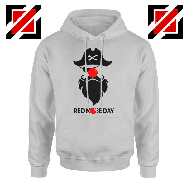 Pirate Red Nose Day Hoodie Comic Relief Best Hoodie Size S-2XL Sport Grey