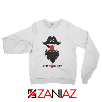 Pirate Red Nose Day Sweatshirt Comic Relief Sweatshirt Size S-2XL White