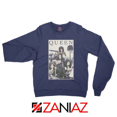 Queen Band Frame Sweatshirt Music Rock Band Sweatshirt Size S-2XL Navy Blue