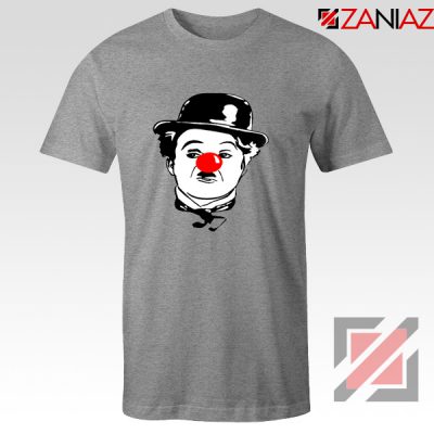 Red Nose Day Charlie Chaplin T-Shirt Comic Relief T-Shirt Size S-3XL Grey