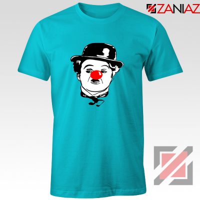 Red Nose Day Charlie Chaplin T-Shirt Comic Relief T-Shirt Size S-3XL Light Blue