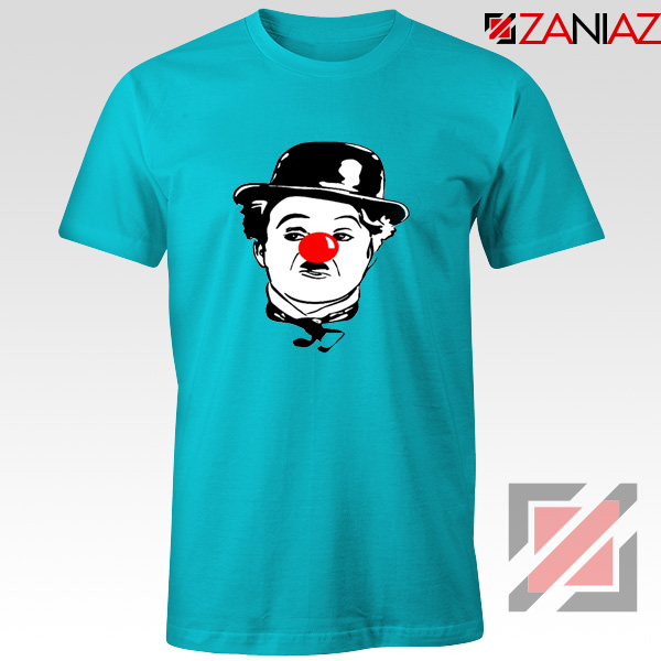 Red Nose Day Charlie Chaplin T-Shirt Comic Relief T-Shirt Size S-3XL Light Blue