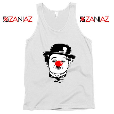 Red Nose Day Charlie Chaplin Tank Top Comic Relief Tank Top Size S-3XL White