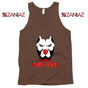 Red Nose Day Pitbull Dog Tank Top Comic Relief Tank Top Size S-3XL Brown