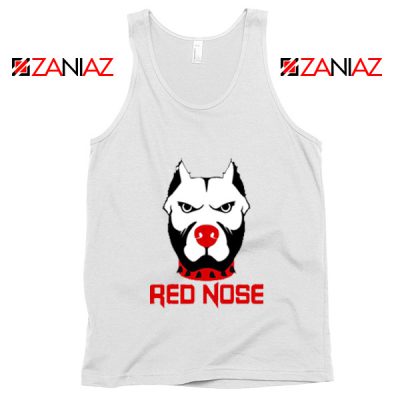 Red Nose Day Pitbull Dog Tank Top Comic Relief Tank Top Size S-3XL White
