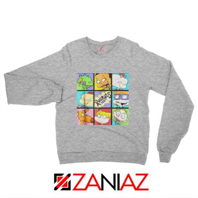 Rugrats Character Grid Sweatshirt Televion Series Sweatshirt Size S-2XL Grey