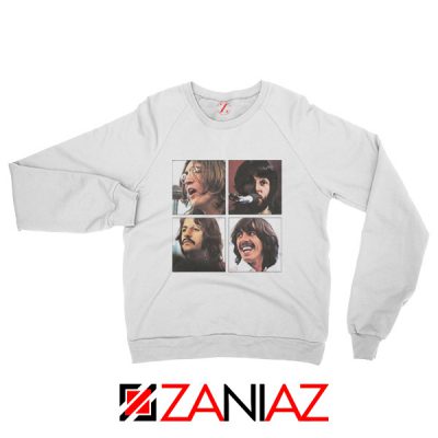 The Beatles Face Sweatshirt Rock Band Music Sweatshirt Size S-2XL White