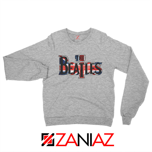 The Beatles Logo Sweatshirt The Beatles Rock Band Sweatshirt Grey
