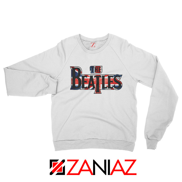 The Beatles Logo Sweatshirt The Beatles Rock Band Sweatshirt White