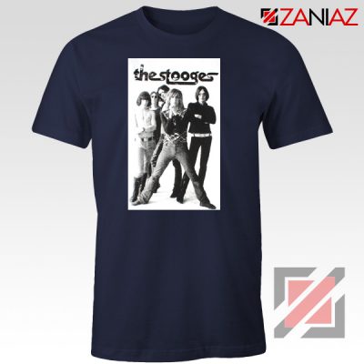 The Stooges Iggy Pop American Music Band Cheap Best Tee Shirt Navy Blue