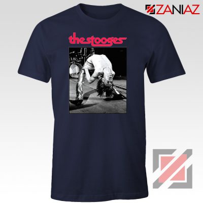 The Stooges Performing Men T-shirt American Music Concert Tee Shirt Navy Blue