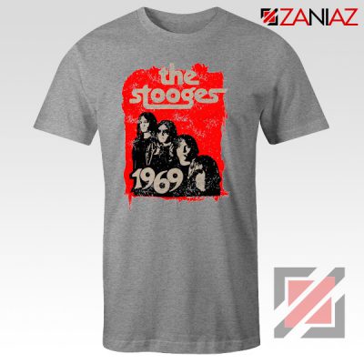 The Stooges Tee Shirt American Rock Band Best T-shirt Size S-3XL Sport Grey