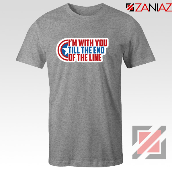 Winter Soldier I With You Till The End Of The Line T-Shirt Size S-3XL Sport Grey