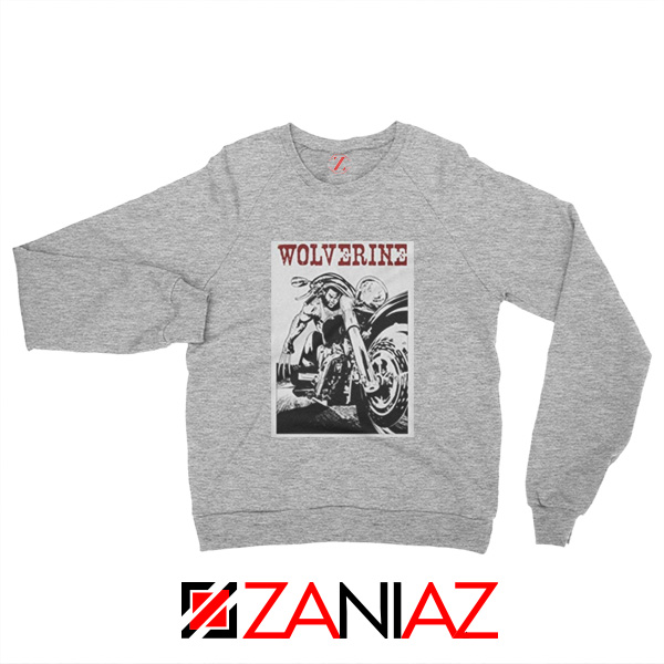 Wolverine Biker Sweatshirt Marvel X-Men Sweatshirt Size S-2XL Grey