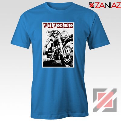Wolverine Biker T-Shirt Marvel X-Men Cheap T-shirt Size S-3XL Light Blue