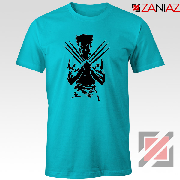 Wolverine T-shirts Marvel Comics Men's Tee Shirt Size S-3XL Light Blue