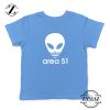Area 51 Alien Funny Adidas Logo Parody Kids T-Shirt Light Blue