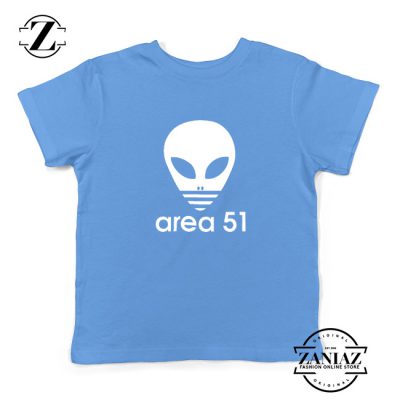 Area 51 Alien Funny Adidas Logo Parody Kids T-Shirt Light Blue