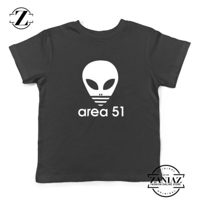 Area 51 Alien Funny Adidas Logo Parody Kids T-Shirt Red Black