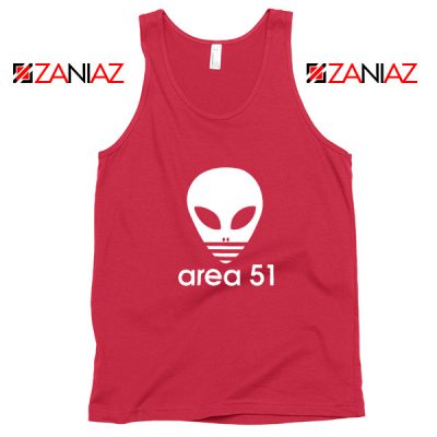 Area 51 Alien Tank Top 3 Stripe Adidas Logo Parody Tank Top Red
