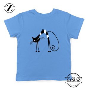 Funny Black Line Cat Scary Kids T-Shirt