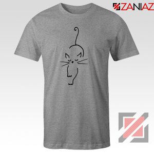 Black Line Animal Cat T-Shirt