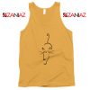 Black Line Art Cute Cat Tank Top