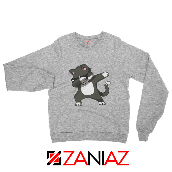 Cartoon Cat Style Sweatshirt Cat Lover Women Sweatshirt Size S-2XL Sport Grey