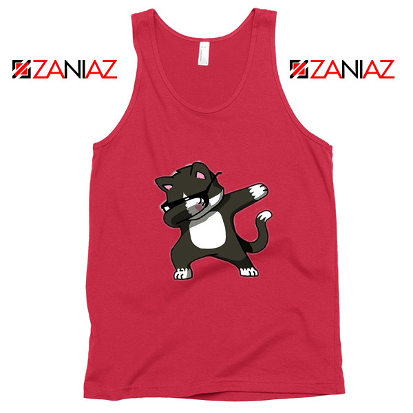 Cartoon Cat Style Tank Top Cat Lover Women Tank Top Size S-3XL Red