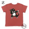 Cartoon Cat Style Youth Tshirt Cat Lover Kids Shirt Size S-XL Red
