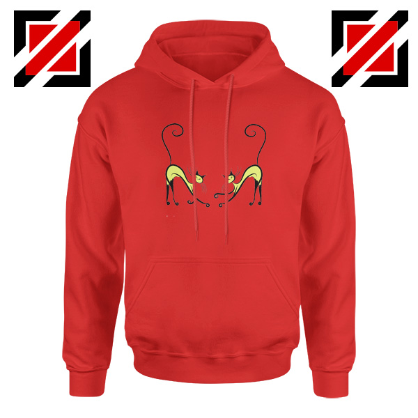 Cheap Kitten Twins Hoodie Cat Lover Gift Hoodie Size S-2XL Red