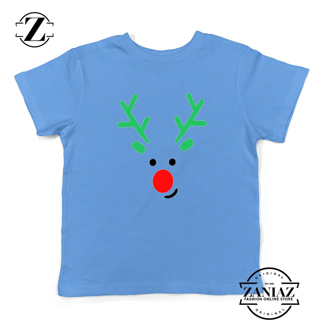 Christmas Reindeer Youth Shirt Merry Christmas Kids Shirt Light Blue