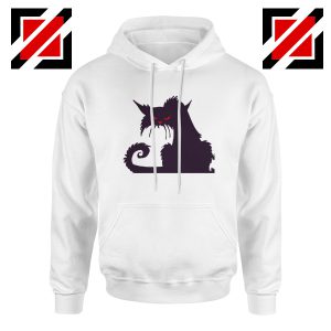 Halloween Cat Design Hoodie Animal Lover Hoodie Size S-2XL White